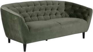 Sofa Rita 3 Personen tannengrün schwarz Couch Wohnzimmer Polstersofa Garnitur