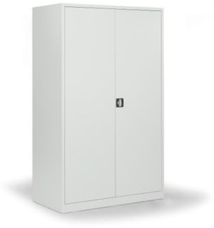 Soennecken Flügeltürenschrank 195 x 120 x 50 cm lichtgrau Türen lichtgrau