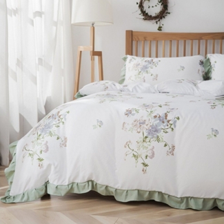 BYSURE Bettwäsche, Polyester, 2 teilig, Romantisch Blümchen Bettwäsche, Weiche