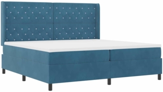 vidaXL Boxspringbett mit Matratze Dunkelblau 200 x 200 cm Samt 3340896