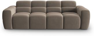 Micadoni Sofa Lisa 4-Sitzer Samtstoff Hellbraun