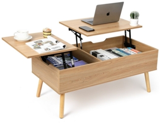 VOWNER Couchtisch Höhenverstellbarer, Wohnzimmertisch, Beistelltisch, Versenkbar, 100x50x42cm
