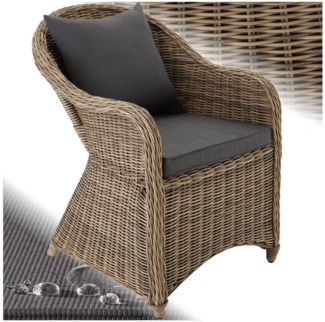 tectake Rattanstuhl Rattansessel (Komplettset, 1 St), Natur nachempfundenes Polyrattan