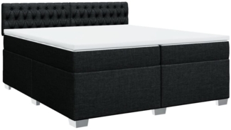 vidaXL Boxspringbett mit Matratze Schwarz 200x200 cm Stoff 3286004