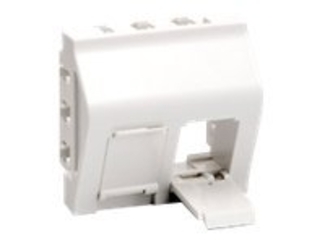 Equip Frontplatte 2xKeystone French abgew. 45x45 mm RAL9010 Polybeutel