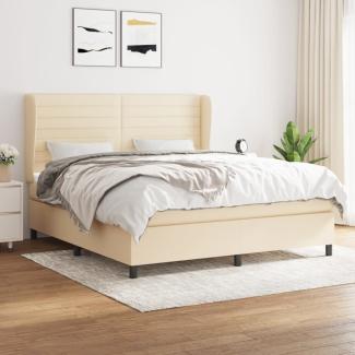 Boxspringbett mit Matratze Stoff Creme 160 x 200 cm, Härtegrad: H2 [3128058]