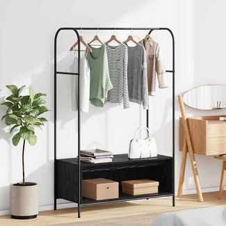 vidaXL Kleiderständer Schwarz 100 x 44 x 160 cm Holzwerkstoff 868451