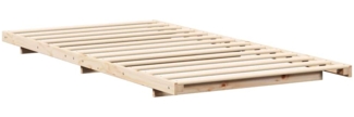 vidaXL Bodenbettgestell Braun 90 x 220 cm Massivholz Kiefer 873124