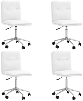 vidaXL Esszimmerstühle 4 Stk. Weiß Kunstleder 3315695