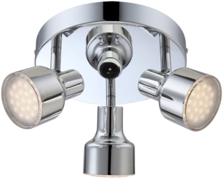 LED Deckenleuchte, Chrom, Spots beweglich, 20 cm