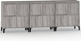 vidaXL Sideboards 3 Stk. Grau Sonoma 60x35x70 cm Holzwerkstoff 3185781