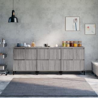 vidaXL Sideboards 3 Stk. Grau Sonoma 60x35x70 cm Holzwerkstoff 3185781