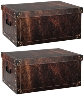 Home4You Aufbewahrungsbox Aufbewahrungsboxen 2er Set, Braun, B 51 x T 37 cm (1 St)