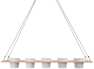 UNUS HOME Blumenkasten Kräuterbar, Pflanzenbar (natur), Nachhaltig, stabile Drahtseilaufhängung, vielseitig einsetzbar