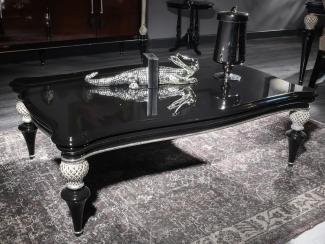 Casa Padrino Luxus Barock Couchtisch Schwarz / Silber - Handgefertigter Massivholz Wohnzimmertisch im Barockstil - Barock Wohnzimmer Möbel