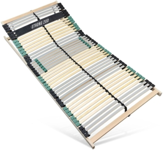 Lattenrost extra stabil, bis 200Kg belastbar, Kopfteil verstellbar, 42 Latten, 7 Zonen Lattenrost aus Buche, Made in Germany, 140 x 200 cm