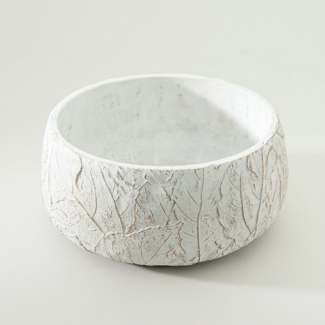 Dekoria Zement-Übertopf Leaf I 25x25x11 cm