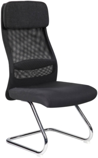 Dmora Stuhl Fulgenzia, Büro-Wartezimmersitze, Ergonomischer Wartesitz, 58x47h105 cm, Schwarz