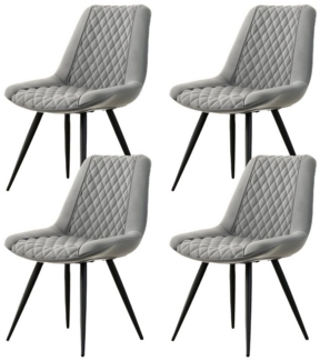 HTI-Living 4-Fußstuhl Stuhl Astrid Kunstleder Grau (Set, 4 St), Esszimmerstuhl gepolstert