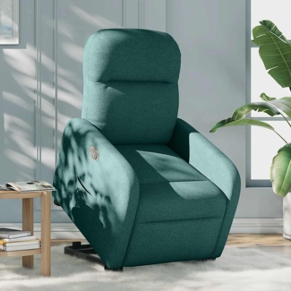 vidaXL Relaxsessel mit Aufstehhilfe Elektrisch Dunkelgrün Stoff 3302998