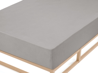 biberna Frottee-Stretch-Spannbetttuch 0012344, sturmgrau, 1x 180x200 cm - 200x200 cm