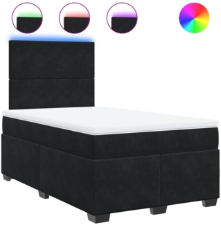 vidaXL Boxspringbett mit Matratze Schwarz 120x190 cm Samt 3293154