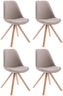 4er Set Besucherstuhl Toulouse Stoff Square Natura taupe