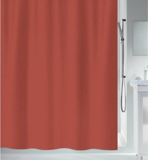 spirella Duschvorhang PRIMO Breite 120 cm, Premium Textil-Duschvorhang, 100% Polyester, Made in Europe, wasserabweisend, Anti-Schimmel-Effekt, waschbar 30°, Farbe terracotta, Größe 120x200 cm