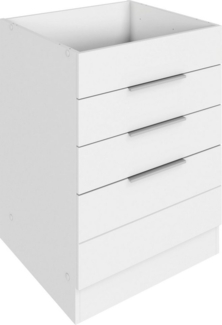 KOCHSTATION Kochfeldumbauschrank KS-Luhe 60 cm breit, hochwertige MDF-Fronten mit waagerechter Lisene