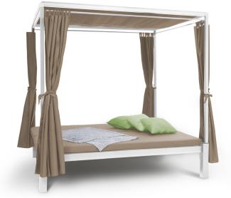 Senator Lounge Gartenliege 188 x 208 x 205 cm Sonnendach Polyester Stahl Taupe