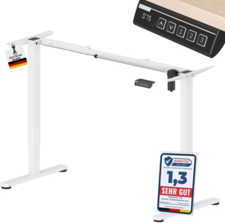 ALBATROS UP30 weiss Gestell für Schreibtisch Höhenverstellbar Elektrisch mit Motor, weiss - Stufenlos Höhenverstellbares Schreibtischgestell / Tischgestell, Farbe:Weiss