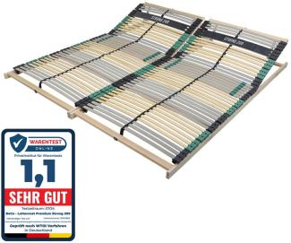 Lattenrost 160x200 PREMIUM STRONG 200 aus Buchenholz (2x Lattenrost 80x200), Kopfteil verstellbar, mit 42 Latten, Made in Germany, bis 200Kg