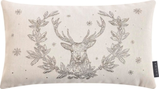 Magma Heimtex Kissenhülle Zierkissenhülle Hunter Hirsch Goldeffekt, (1 Stück), Rückseite einfarbig