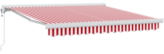 vidaXL Automatische einziehbare Markise mit roten und weißen Streifen 300x250 cm 3329992