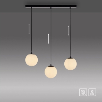 my home Pendelleuchte Nymölla, ohne Leuchtmittel, Hängeleuchte mit großen Glaskugeln, amberfarben oder opal matt weiß