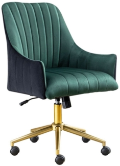 SeedWave Bürostuhl Plissierter Samtstuhl mit Rollen, Höhenverstellbar Drehstuhl Bis 150Kg, Gepolstert Ergonomischer Schreibtischstuhl,burgunderrot Longesessel
