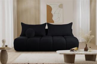 Schlafsofa Designersofa Sofa 3-Sitzer ANZIA in Stoff Ascot Bukla Schwarz