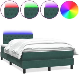 vidaXL Boxspringbett mit Matratze Dunkelgrün 120x210 cm Samt 3317166