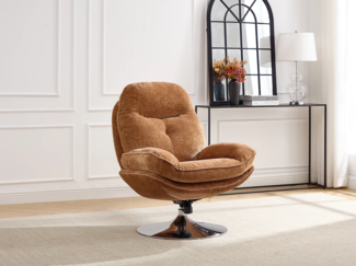 Vente-unique - Drehsessel - Stoff - Senfgelb - ILMACA