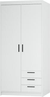 Furnix Kleiderschrank Eliza 90 cm Garderobe-Schrank mit drei Schubladen ohne/mit Aufsatz 5 Fächer