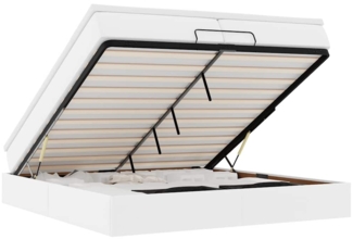 vidaXL Ottoman-Bett mit Matratzen Weiß 200x200 cm Kunstleder 3311057