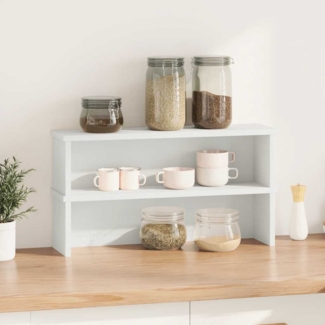 vidaXL Küchenregale Stapelbar 2 Stk. Weiß 50x15x16 cm 860482