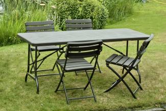 5tlg. Tischgruppe Gartenmöbel Gartentisch Stuhl Garten Sessel Camping Tisch