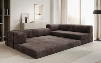 Luxusbetten24 Sofa Designer Sofa Lazy L, mit Aufklappfunktion und Cordbezug