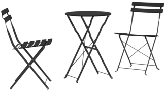 vidaXL Klapp Bistro Set 3 pcs Anthrazit Stahl 42002972