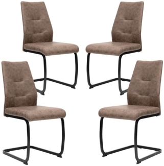 TRISENS Freischwinger Alessio (einzeln oder im 2er, 3er, 4er Set, 4 St), Schwingstuhl mit robustem Metallgestell in Lederoptik