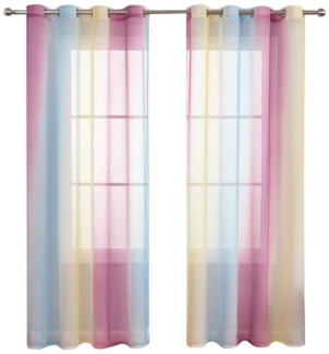 BYSURE Gardine, Ösen (2 St), transparent, Voile, Regenbogen-Vorhänge
