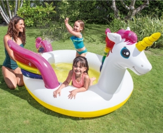 Intex Einhorn Planschbecken mit Sprinkler 272x193x104 cm 3202899