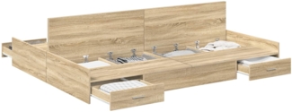 vidaXL Aufbewahrungsbettgestell mit Kopfteil Sonoma-Eiche 135 x 190 cm 3335319