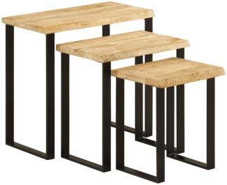 vidaXL Satztische mit Baumkante 3 Stk. Massivholz Mango 372762